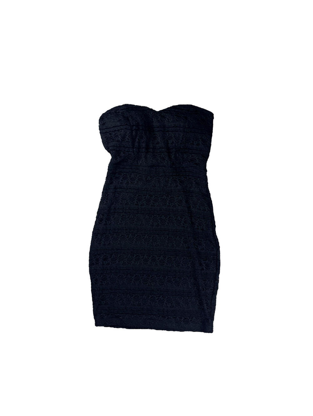 Y2K Black Strapless Lace Bodycon Dress